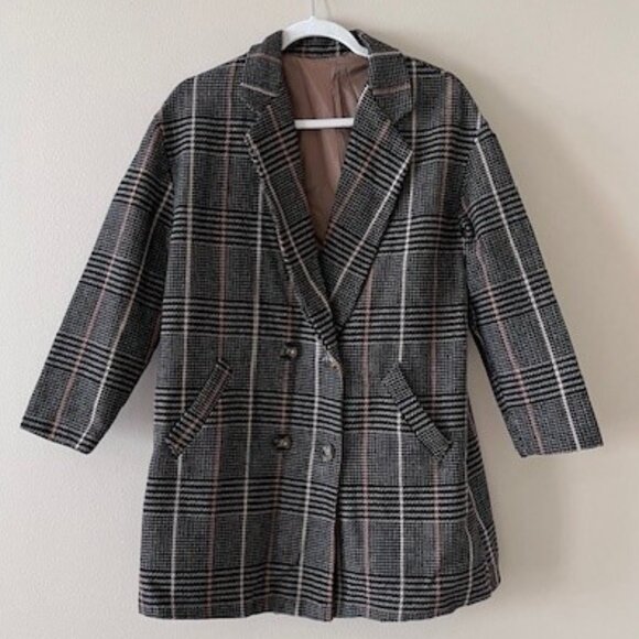 Petite Plaid Overcoat - Picture 2 of 2